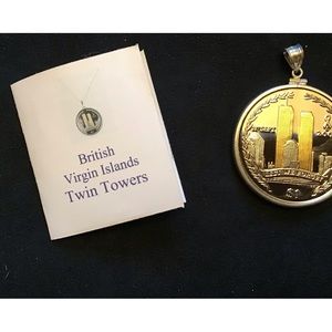 British Virgin Islands Commemorative Twin Towers Pendant